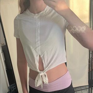 lululemon athletica White Tie-Front Crop Top